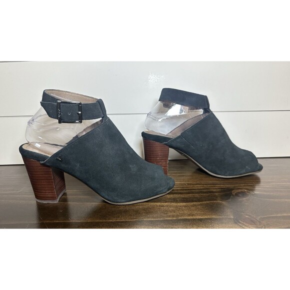 Vionic Kaia Black‎ Suede Chunky Heel Ankle Strap Sandals Women's 9 - Picture 4 of 11